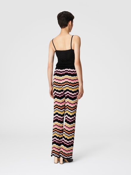 Hose mit griechischem Zick-Zack-Motiv aus Viskose und Wolle, Mehrfarbig  - DS24WI01BK036WSM9FP
