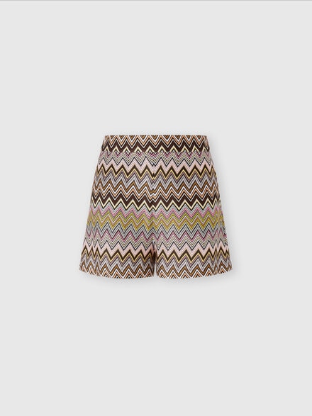 Shorts in viscosa zig zag, Multicolore  - DS24WI0FBR00YESM9EJ