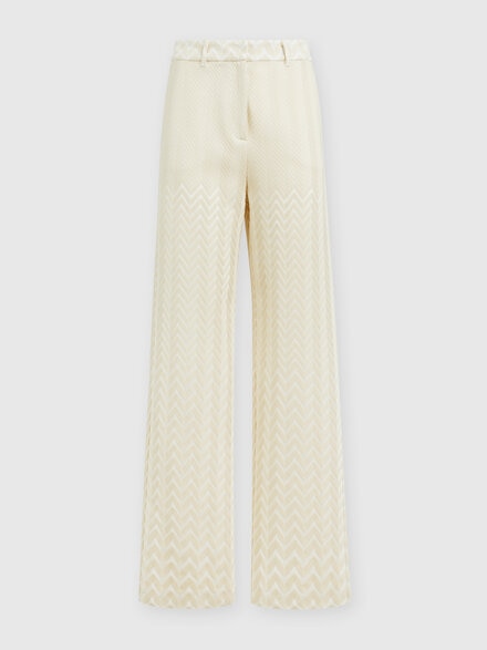 Pantalón clásico de algodón y viscosa en zigzag, Gris - DS24WI0PBR00JE41107