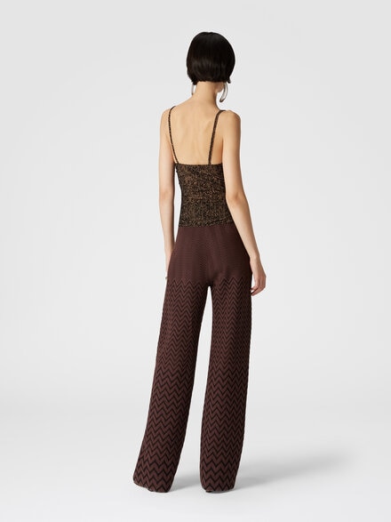 Klassische Zickzack-Hose aus Baumwolle und Viskose, Braun - DS24WI0PBR00JE91110
