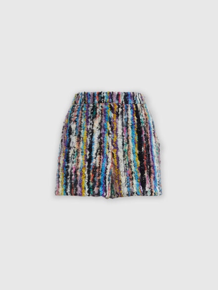 Wool and mohair bouclé shorts, Black & Multicoloured  - DS24WI10BC004LSM9FN