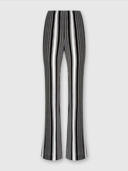 Straight striped trousers in cotton and viscose, Black & White - DS24WI1ABR00Z6S91LO