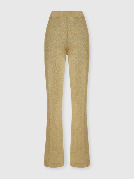 Flare trousers in glitter-effect viscose, Black & Gold - DS24WI1KBK042TS91LW