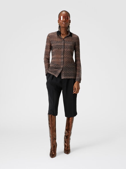 Lamé lace shirt, Black & Multicoloured  - DS24WJ00BR00XCSM9EQ