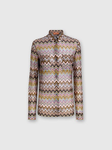 Zig zag viscose knit shirt, Multicoloured  - DS24WJ0ABR00YESM9EJ