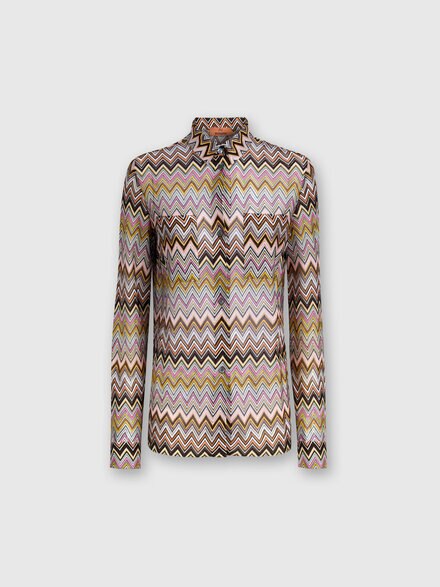 Zig zag viscose knit shirt, Multicoloured  - DS24WJ0ABR00YESM9EJ