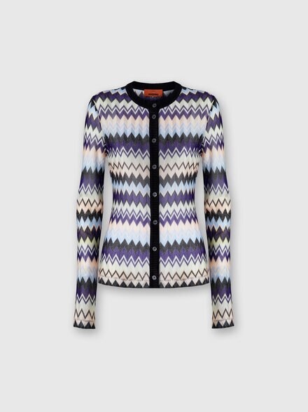 Zig zag lamé viscose cardigan, Multicoloured  - DS24WM0DBR00YGSM9FK