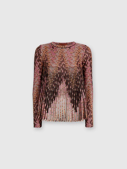 Flared knit with partialized zigzag pattern, Multicoloured  - DS24WN06BK037ESM9G3