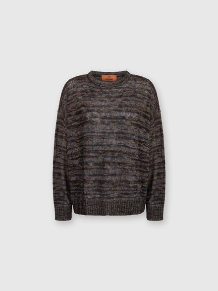 Crewneck pullover in viscose, alpaca and wool, Multicoloured  - DS24WN0RBK039LSM9G2