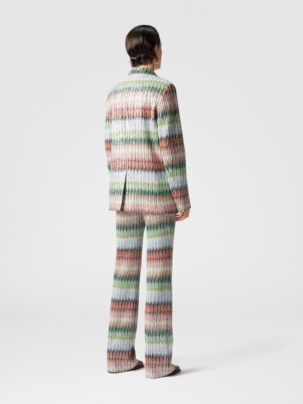 Zick-Zack-Strickblazer mit Dégradé und Pailletten, Mehrfarbig  - DS25SF02BC0051SM9KP