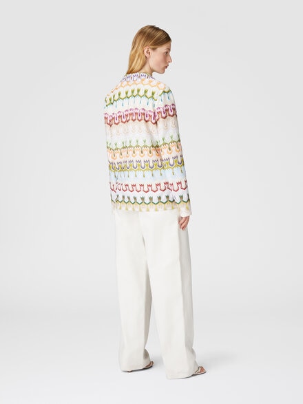 Single-breasted lace viscose blazer, Multicoloured  - DS25SF0FBR0132SM9QS