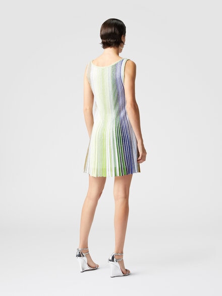 Minivestido acampanado de rayas con lentejuelas, Multicolor  - DS25SG16BK042DSM9N9