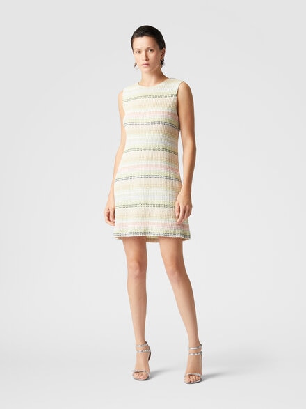 Ärmelloses Kleid aus Baumwoll-Mix mit Caperdoni-Motiv, Mehrfarbig  - DS25SG18BC004YS01FE