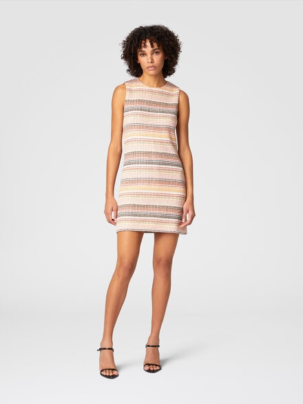 Ärmelloses Kleid aus Baumwoll-Mix mit Caperdoni-Motiv, Mehrfarbig  - DS25SG18BC004YS80CT