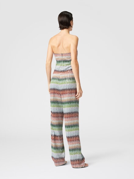 Langer Bustier-Jumpsuit aus Zickzack-Strick mit Farbverlauf und Pailletten, Mehrfarbig  - DS25SG1CBC0051SM9KP