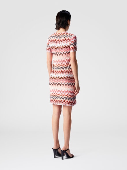 Zig zag cotton and viscose mini-dress, Multicoloured  - DS25SG1HBR00ZUSM9KX