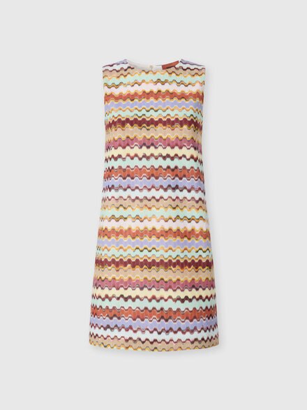 Sleeveless raschel mini dress, Multicoloured - DS25SG29BR014BSM9U5