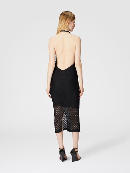 Midi dress with halter neck, Black - DS25SG3ZBR013J93911