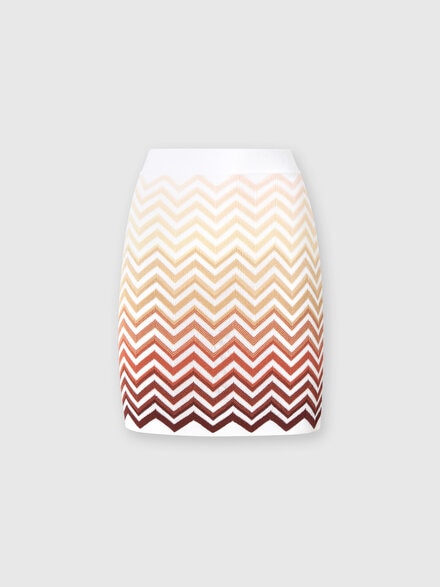 Dégradé chevron cotton and viscose miniskirt, Multicoloured  - DS25SH07BK044VSM9M9