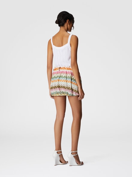 Mini balloon skirt with abstract floral pattern, Multicoloured  - DS25SH1HBR0133S6153
