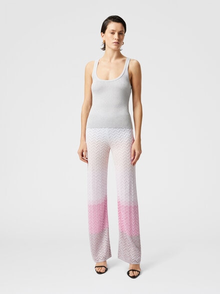 Straight trousers in gradient chevron viscose, Multicoloured  - DS25SI07BK044XSM9MF
