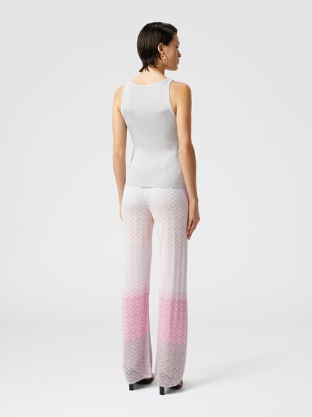 Straight trousers in gradient chevron viscose, Multicoloured  - DS25SI07BK044XSM9MF