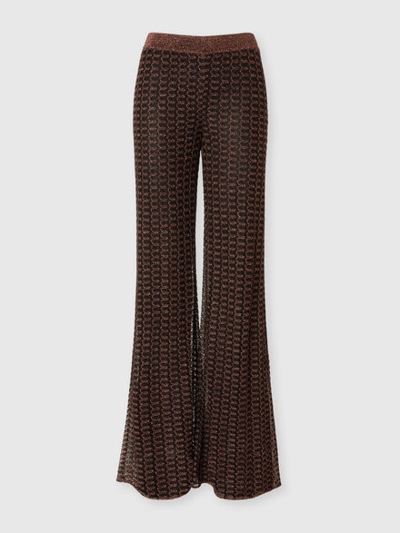 Pantalon en dentelle lamée viscose, Rouille & Noir - DS25SI0MBR010RS80CS