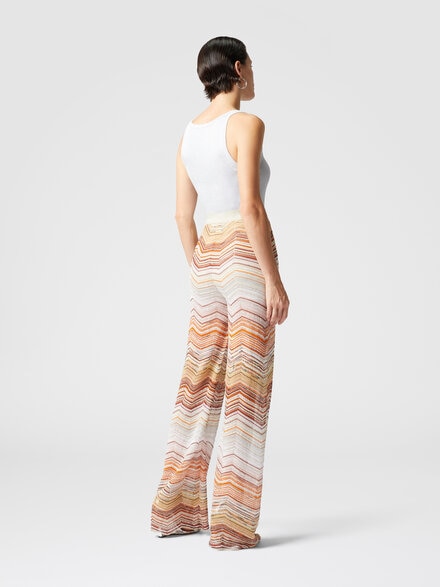 Palazzo chevron lamé trousers with sequins, Multicoloured  - DS25SI0RBK045DSM9MH