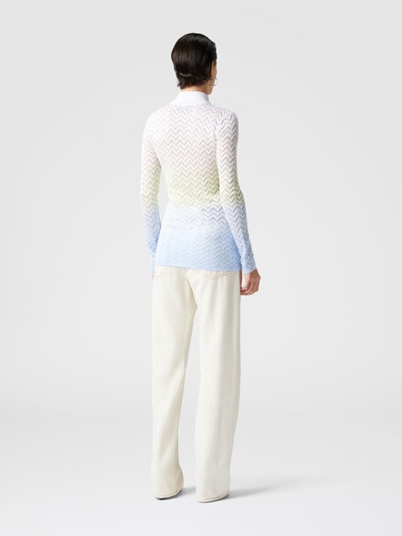 Gradient chevron viscose knit shirt, Multicoloured  - DS25SJ0FBK044XSM9ME