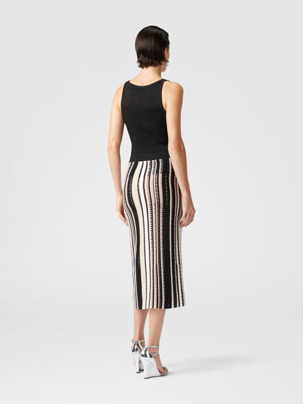 Tanktop aus Lamé aus Viskose, Schwarz - DS25SK0BBK045AS91NK
