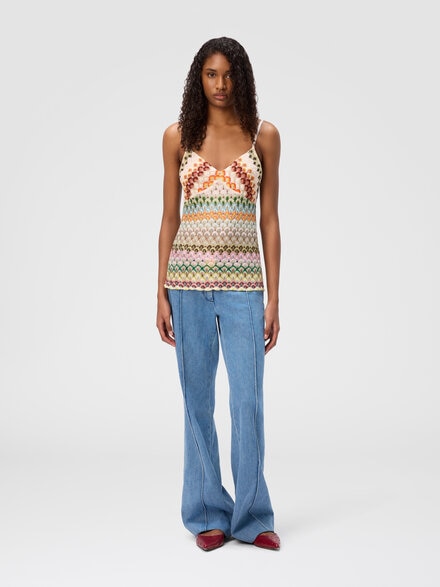 Sleeveless lace top, Multicoloured  - DS25SK1RBR0133S6153