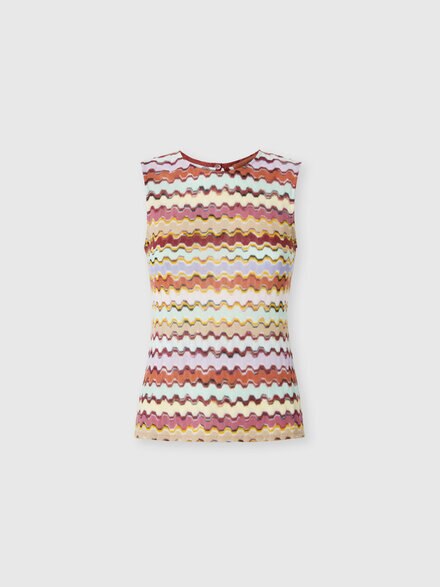 Raschel crew neck top, Multicoloured - DS25SK1WBR014BSM9U5