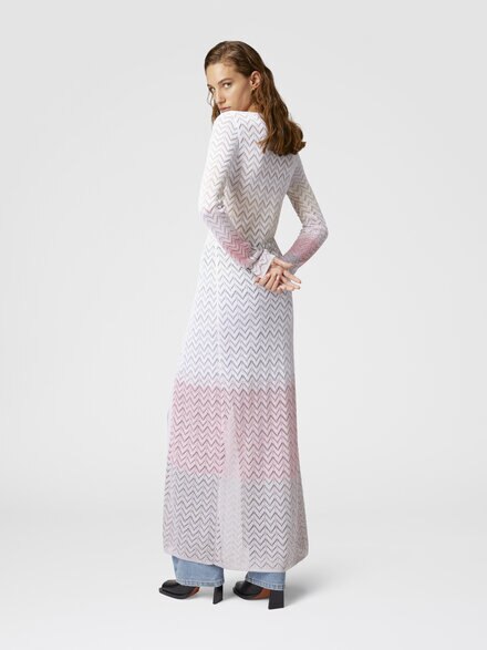 Long cardigan in gradient chevron viscose, Multicoloured  - DS25SM09BK044XSM9MF