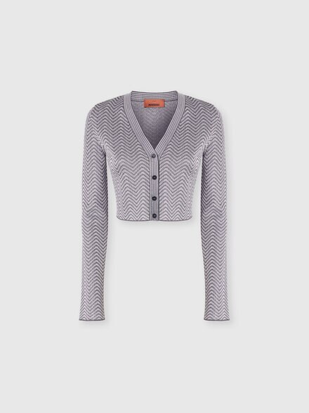 Cardigan crop motivo onde, Argento & Grigio - DS25SM1EBK01BGS91QV