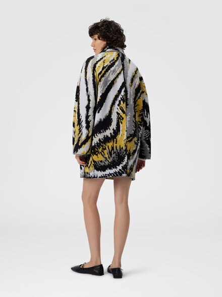 Abrigo cabán cruzado con estampado de tigre, Multicolor  - DS25WC03BT009ZSM9SK