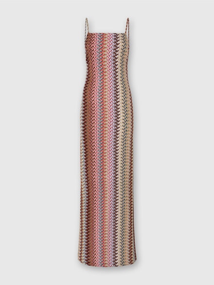 Long Dress with Open Back, Multicoloured  - DS25WG0MBR012LSM9QY