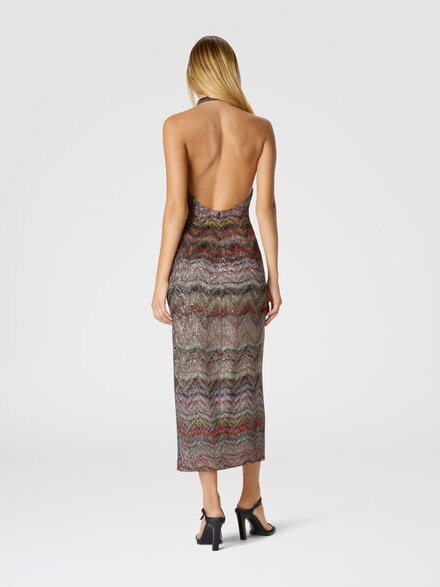 Midi dress with halter neck, Multicoloured  - DS25WG1PBC005GS01HU