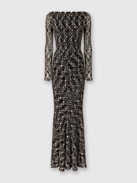 Langes Kleid aus strukturierter Spitze, Mehrfarbig - DS25WG21BR012HS80DP