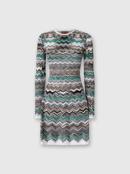 Mini-vestido de punto inglés con motivo flameado, Multicolor  - DS25WG28BK01C6SM9SO