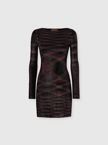 Long-sleeve mini dress with flame pattern, Multicoloured  - DS25WG2JBT00AIF903J
