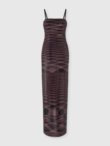 Long strapless dress with flame pattern, Multicoloured  - DS25WG45BT00AIF903J