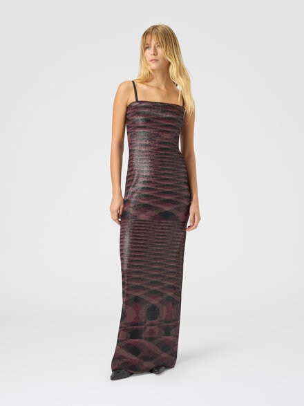 Vestido largo sin tirantes con motivo flameado, Mehrfarbig  - DS25WG45BT00AIF903J