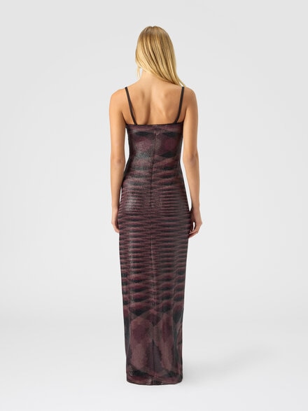 Vestido largo sin tirantes con motivo flameado, Mehrfarbig  - DS25WG45BT00AIF903J