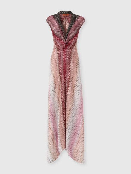 Long dress with sculptural knot, Pink  - DS25WG48BR0144S417W