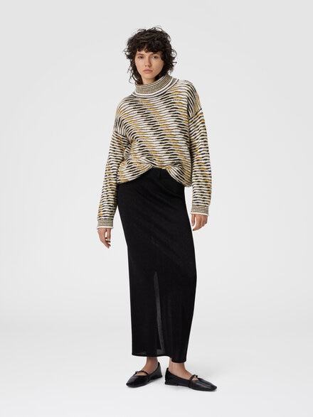 Falda larga con abertura, Negro - DS25WH00BK01BYL905E