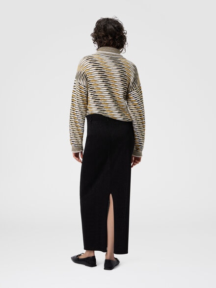 Falda larga con abertura, Negro - DS25WH00BK01BYL905E