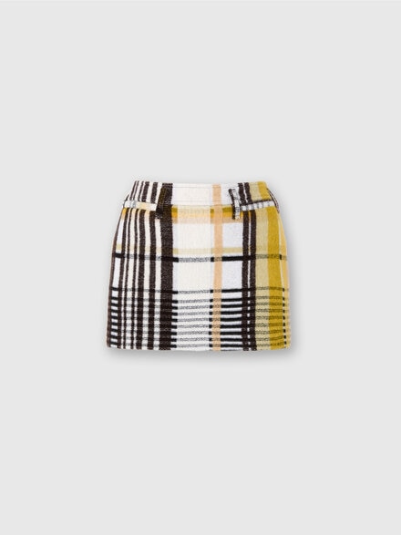 Mini Skirt with Pockets and Check Pattern, Yellow & Black - DS25WH0GBC005IS10BJ