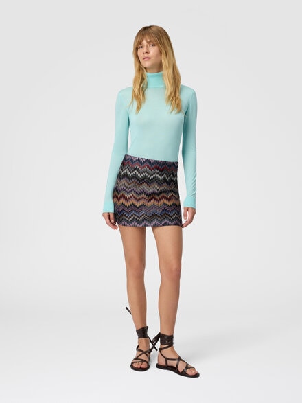 Mini Skirt with Snake Pattern, Multicoloured  - DS25WH0HBR012GSM9U4