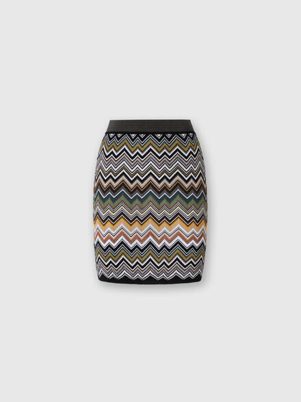 Minigonna con motivo chevron, Multicolore  - DS25WH0LBK01CQSM9TA