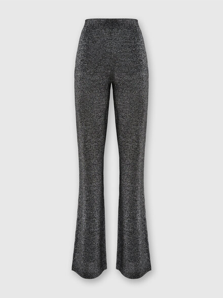 Straight Long Pants in Lamé, Silver - DS25WI00BK01BYL905D